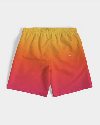 Fire Couple Swimwear One Shoulder Swimsuit & Trunk Set