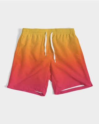 Fire Couple Swimwear One Shoulder Swimsuit & Trunk Set