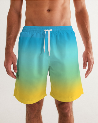Ocean View Couple Swimwear One Shoulder Swimsuit & Trunk Set